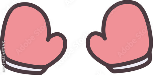 シンプルなピンクの指なし手袋のイラスト