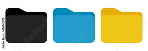 Folder icon set. isolated in flat design