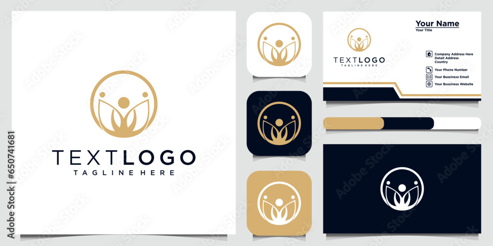Creative people logo design template with circle Creative people logo design template with circle