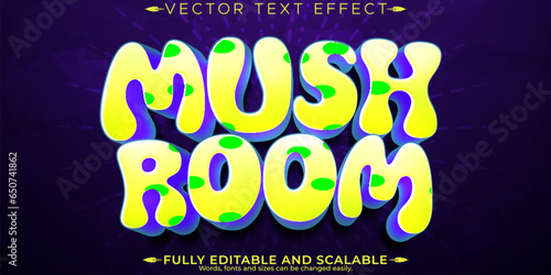 Trippy mushroom text effect, editable glitch and drug text style