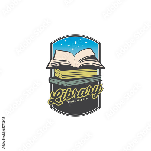 Library and Book Logo Design Vector Image