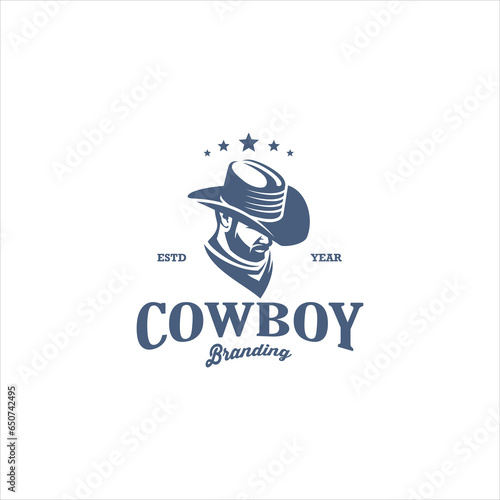Cowboy Logo Design Vector Image