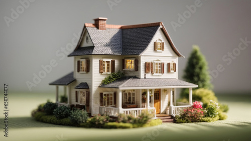 miniature small toy house on the table © Maksym