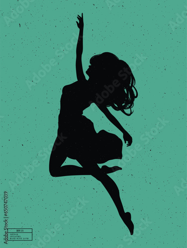 Silhouette of person underwater. Falling woman isolated vector outline