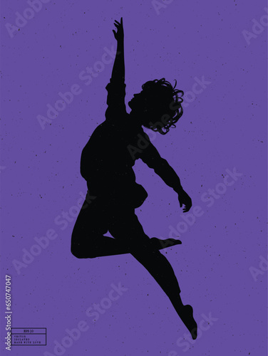 Silhouette of person under water. Falling man isolated vector outline