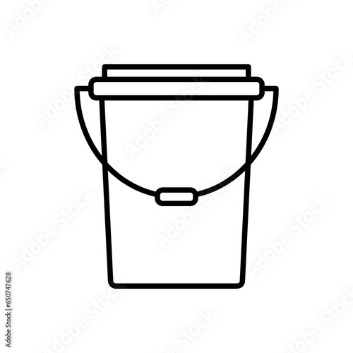 Bucket vector icon. Pail simple liner icon illustration on white background..eps