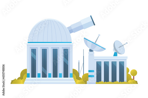 Vector Observatory buildings for city illustration