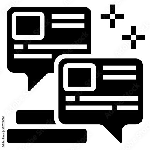 Business dialog flat icon,linear,outline,graphic,illustration