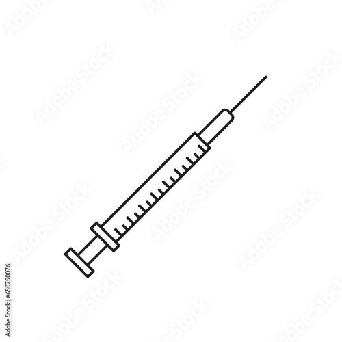Insulin syringe vector icon.Diabetes syringe glyph icon flat illustration on white background..eps