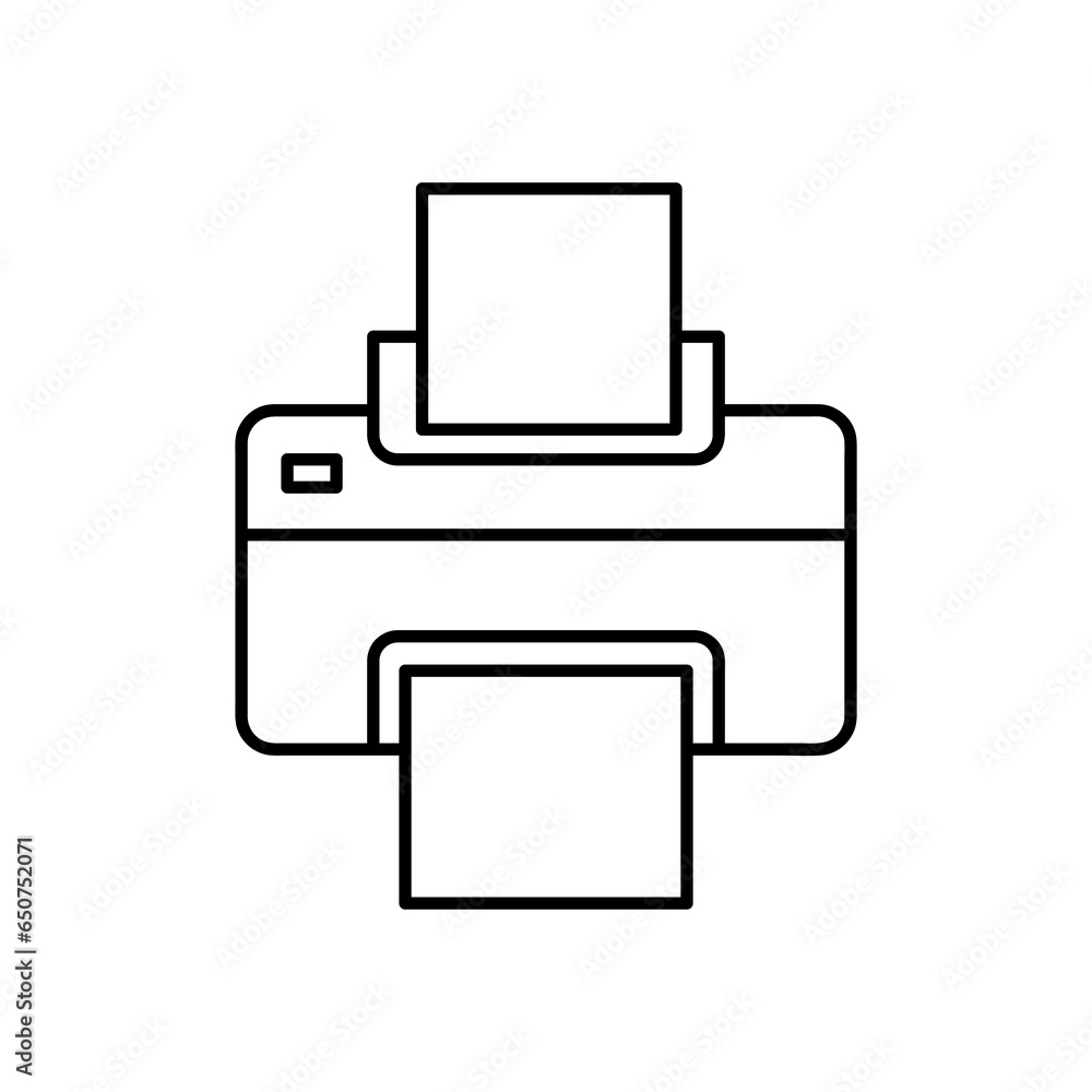 Printer line icon, linear sign flat illustration on white background..eps Printer line icon, linear sign flat illustration on white background..eps