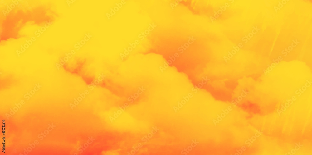 Yellow Watercolor. Watercolor Clouds Background. Yellow and Orange Background with a Watercolor Effect. Yellow and Orange Sky with Clouds in the Background. 