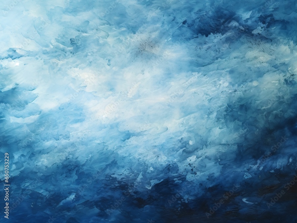 Abstract Grunge Blue Watercolor Texture Background. Paint Stain