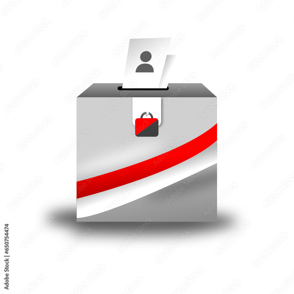 Indonesian red and white voting box Indonesian red and white voting box