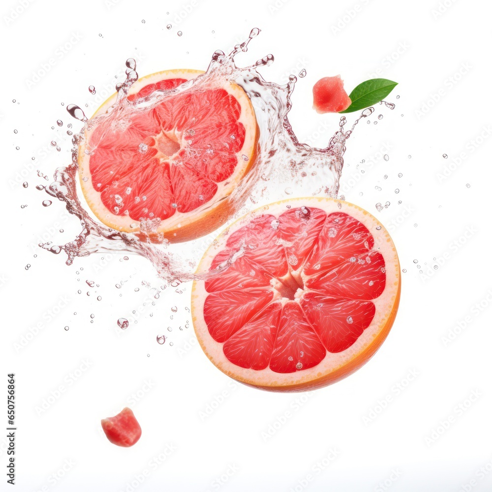 Grapefruits floating in water isolated on white background Grapefruits floating in water isolated on white background