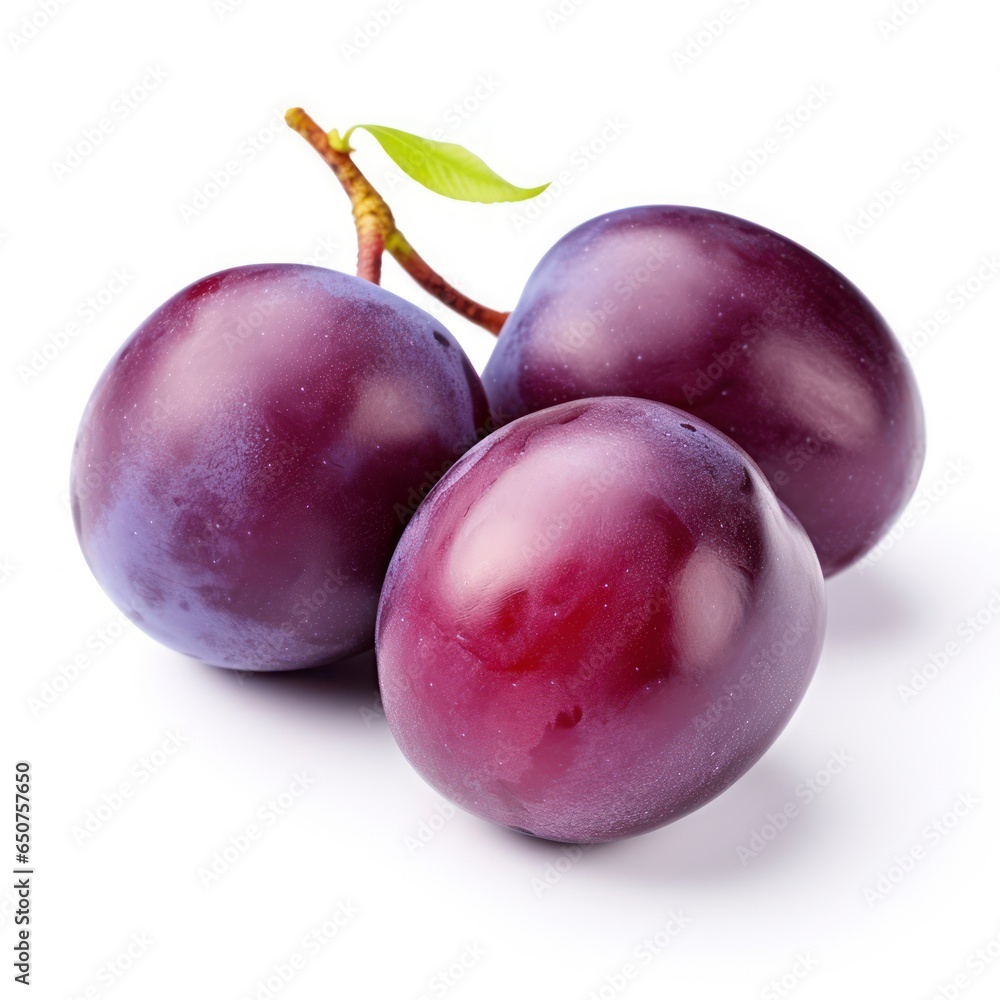 Plums isolated on a white background