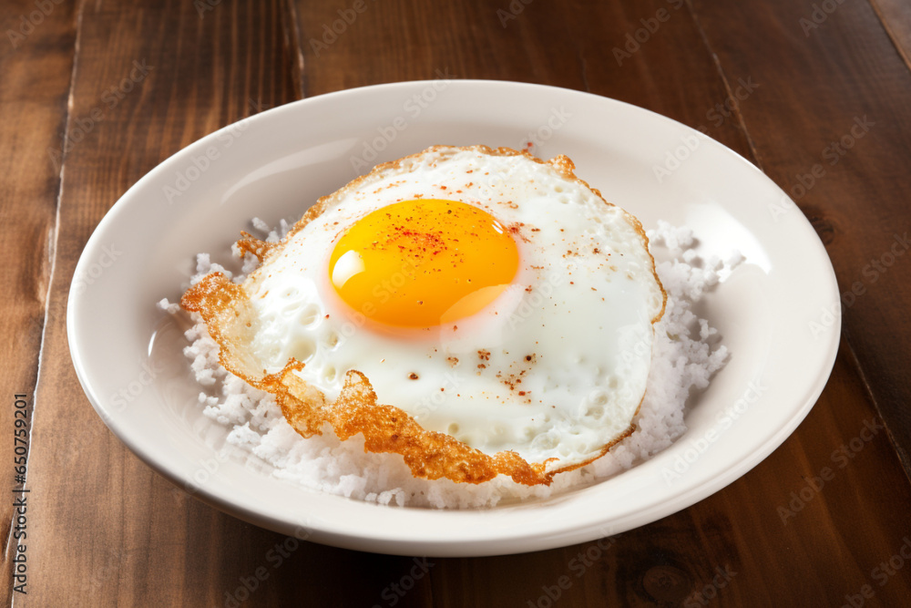 Fried egg on rice Fried egg on rice