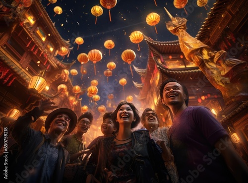 The people at the Lantern Festival in China