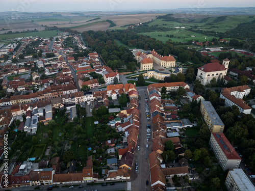 Aerial view of the city of Slavkov u Brna in the Czech Republic - Sunrise photo