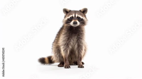 a raccoon on isolated white background.Generative AI