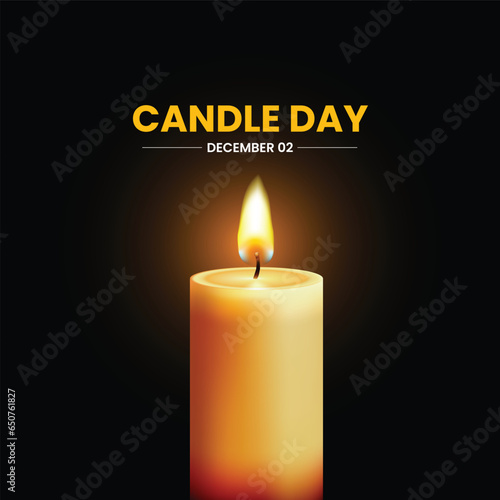 Candle Day. Burning candles on dark surface. Memory day