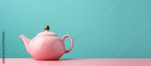 copy space image of with a Chinese teapot made of porcelain