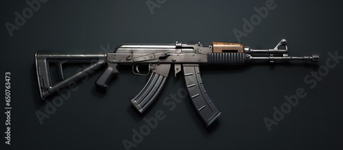 Kalashnikov rifle isolated on a isolated pastel background Copy space photo