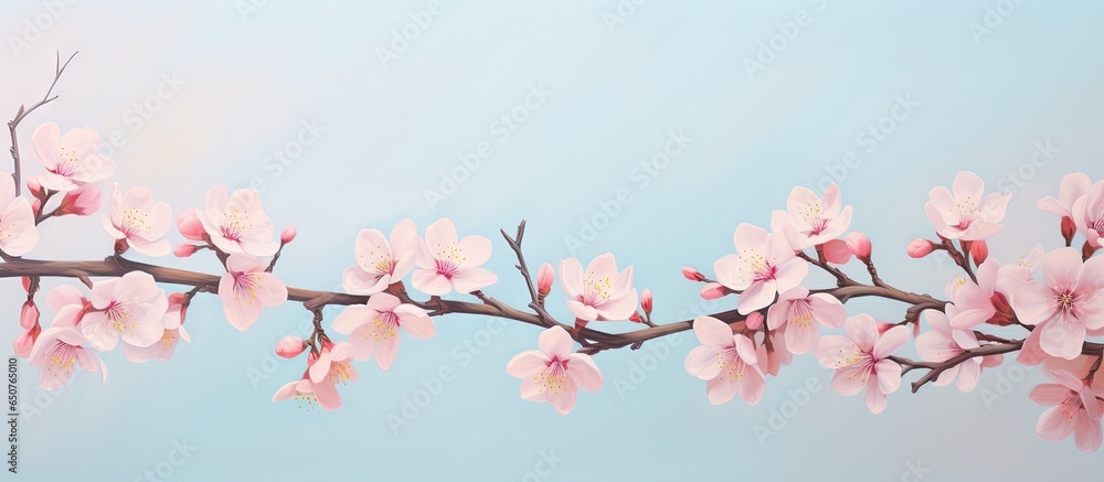 Just beginning spring buds isolated pastel background Copy space