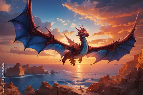 dragon at sunset © Shakib
