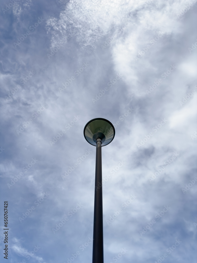 Vertical Street Park Post Light Sky With Clouds Vertical Street Park Post Light Sky With Clouds