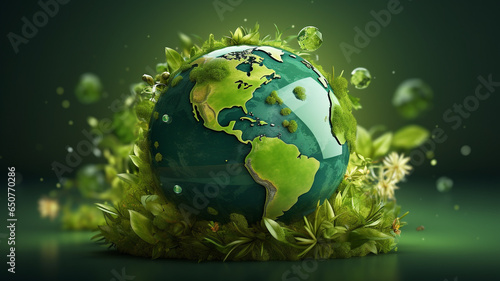 World environment and earth day concept with globe. nature and eco friendly environment.