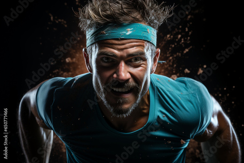 Energetic Tennis Player in Action Courting Success made with AI