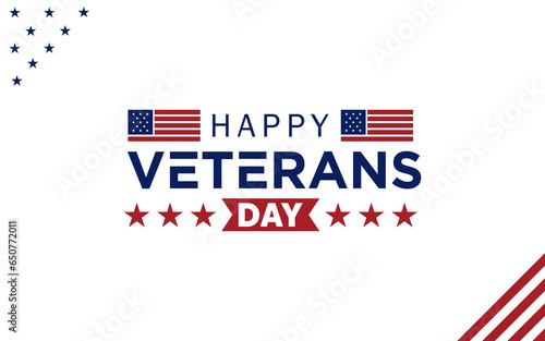 Happy Veterans Day poster. Vector