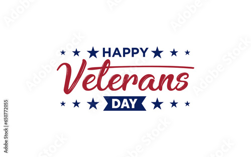 Happy Veterans Day poster. Vector