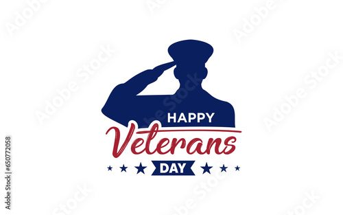 Happy Veterans Day poster. Vector