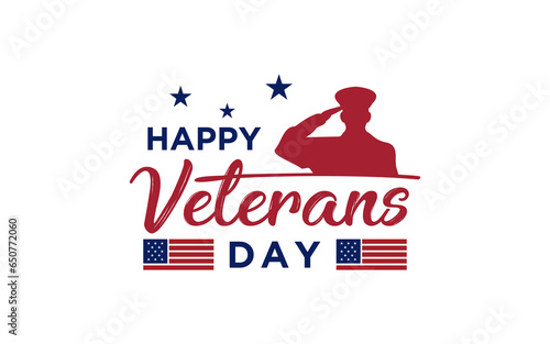 Happy Veterans Day poster. Vector