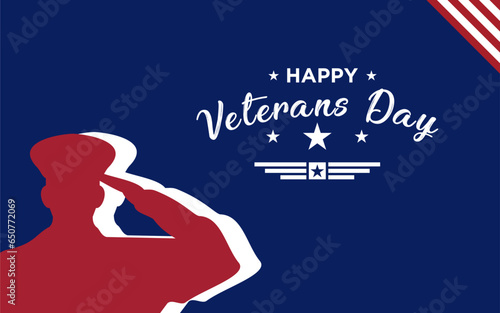 Happy Veterans Day poster. Vector