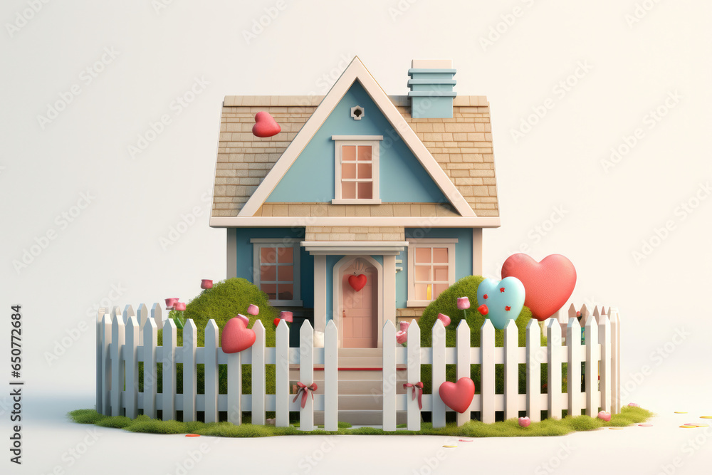 Suburban Bliss: A Quintessential Home with a White Picket Fence Symbolizing the Ideal Suburban Dream Suburban Bliss: A Quintessential Home with a White Picket Fence Symbolizing the Ideal Suburban Dream