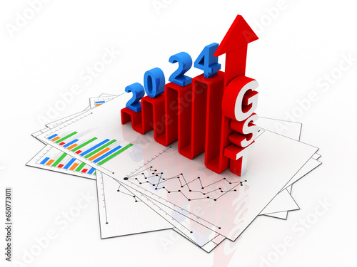 3d rendering Stock market online business concept. business Graph 