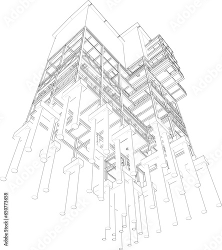 3D illustration of industrial building