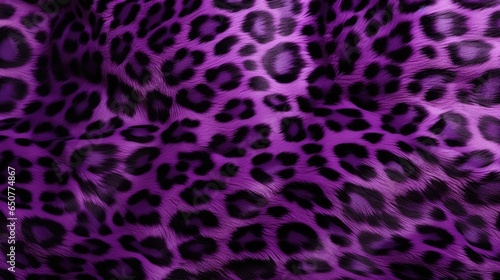 Close-up of purple leopard fur print background. Animal skin backdrop for fashion, textile, print, banner