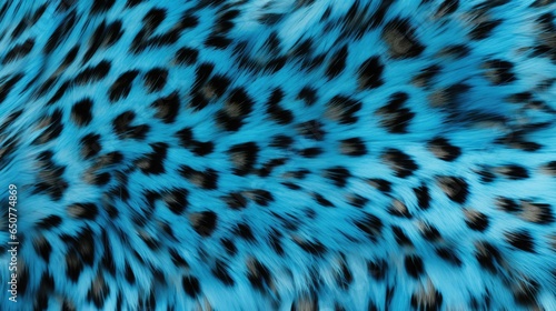 Close-up of blue leopard fur print background. Animal skin backdrop for fashion, textile, print, banner