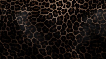 Close-up of black panther leopard fur print background. Animal skin backdrop for fashion, textile, print, banner