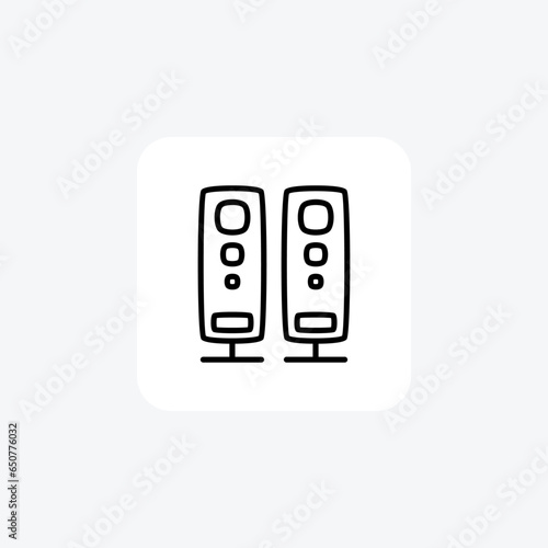 Home Theater Computer Hardware, Computer Component  Line Style Oultine Icon © Blinix Solutions