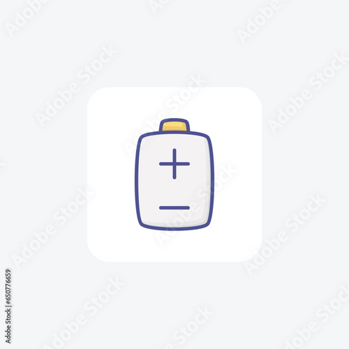 Battery Computer Hardware, Computer Component  Outline Filled Color Icon