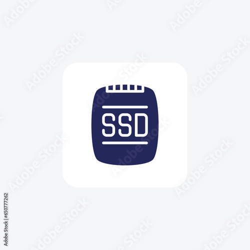 SSD Drive Computer Hardware, Computer Component Glyph Filled Icon