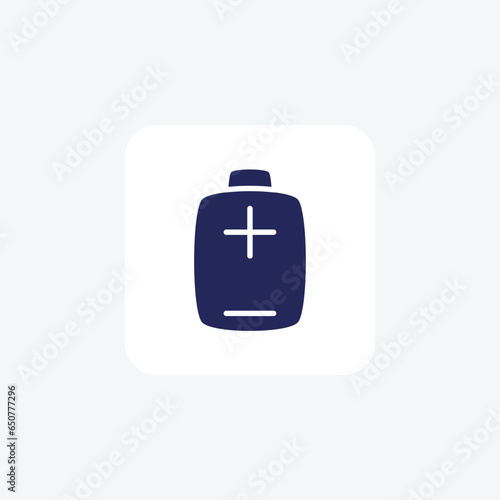 Battery Computer Hardware, Computer Component  Glyph Filled Icon