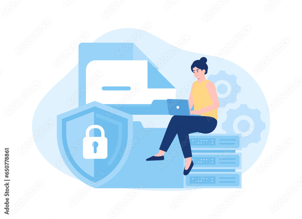 Safety web hosting, ssl concept flat illustration Safety web hosting, ssl concept flat illustration