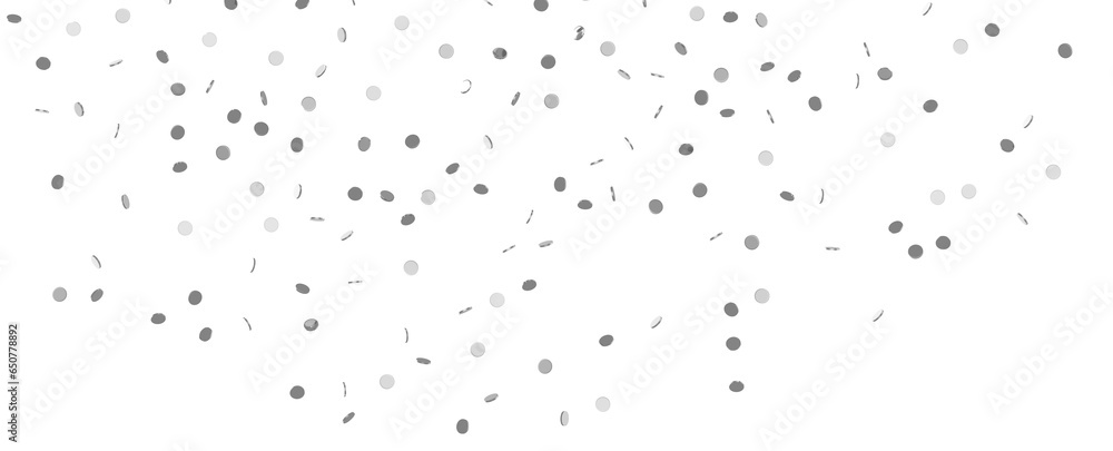 Radiant Revelry: Dynamic 3D Illustration of a Radiating silver Confetti Celebration