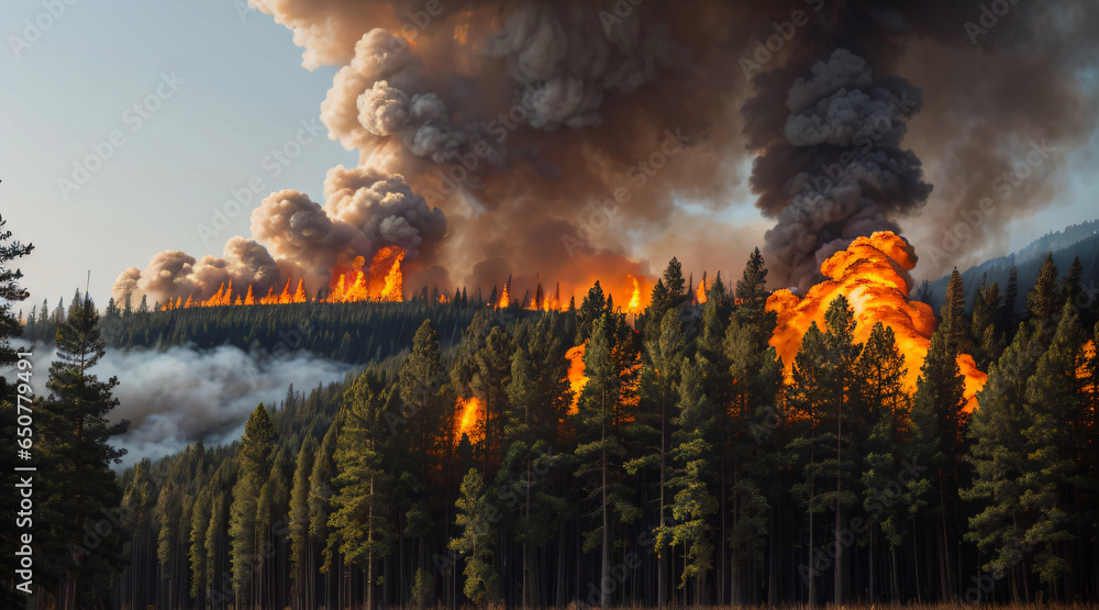 Forest fire, global warming, arson, Generative Ai.