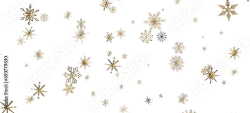 Flurry of Snowflakes: Radiant 3D Illustration Showcasing Falling Festive Snow Crystals